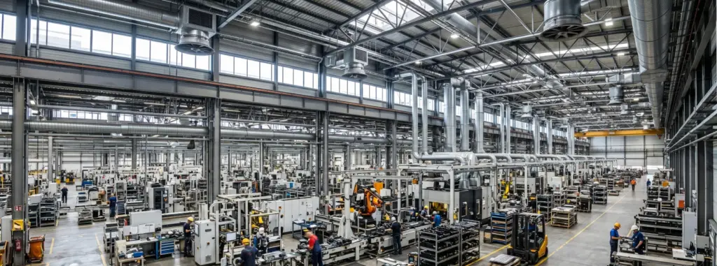 Large industrial production hall